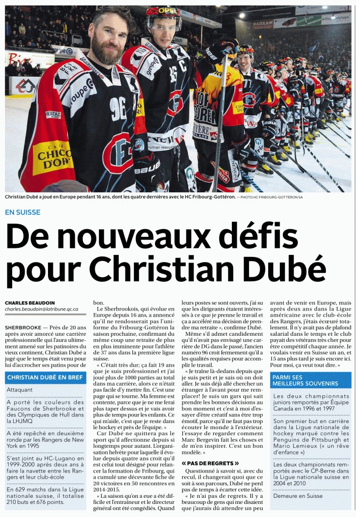 Christian Dubé vu par le journal de sa ville natale