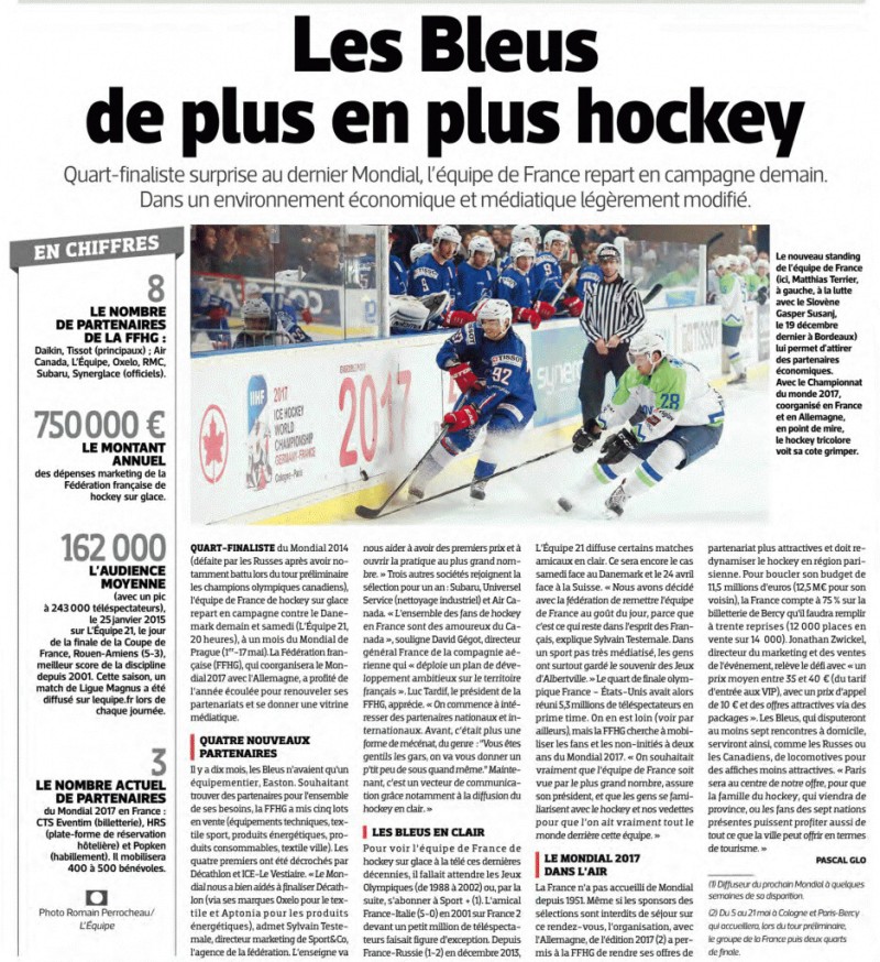 Les Bleus de plus en plus hockey