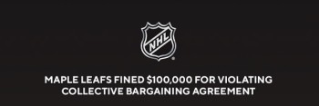 Grosses amendes pour les Leafs de Toronto