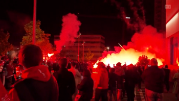 Les fans lausannois ont malgré tout fait la fête à leur équipe cette nuit