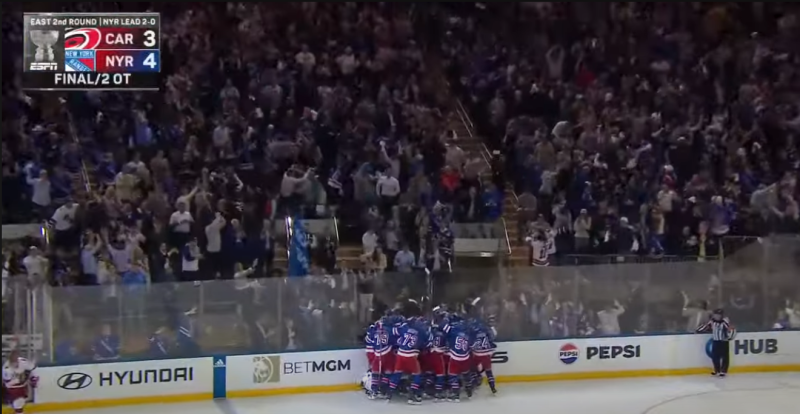 Les Rangers battent les Hurricanes en seconde prolongation