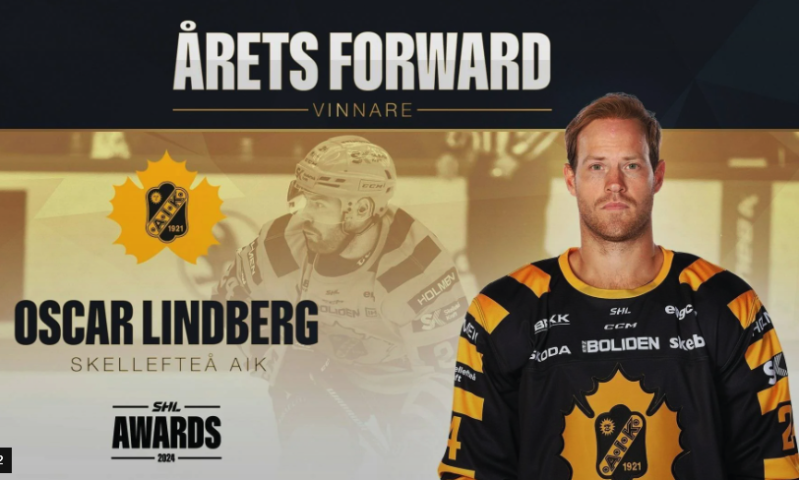 Oscar Lindberg, attaquant de l'année du championnat suédois