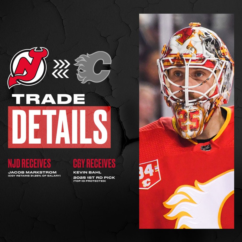 Jacob Markstrom rejoint les Devils du New Jersey