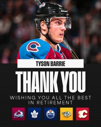 Tyson Barrie met un terme à sa carrière