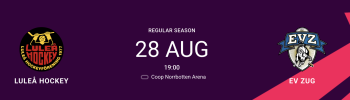 Aufstellung der Teams für das Spiel Lulea vs Zug