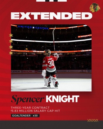 Les Blackhawks prolongent Spencer Knight pour trois ans