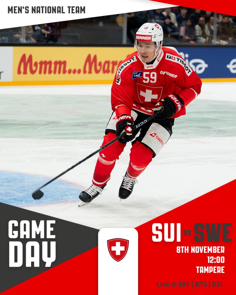 Euro Hockey Tour : les formations pour le match Suisse vs Suède