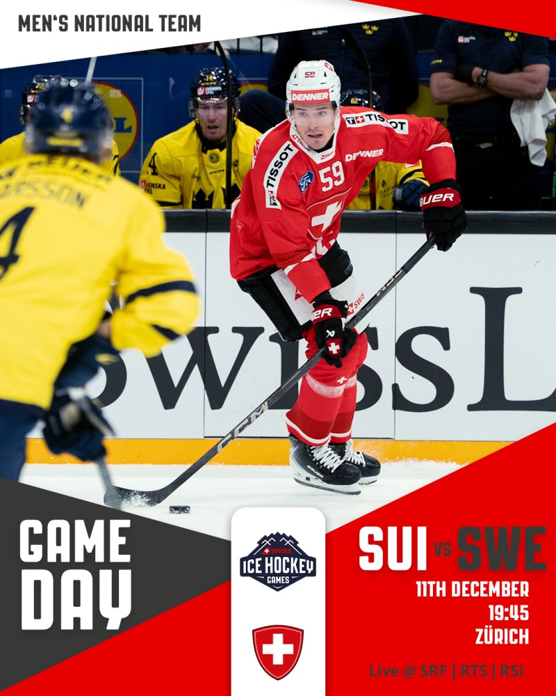 Aufstellung der Teams für das Spiel Schweden vs. Schweiz