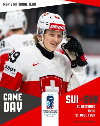 Junioren-Weltmeisterschaft: Aufstellung der Teams für das Spiel Schweiz vs. Slowakei