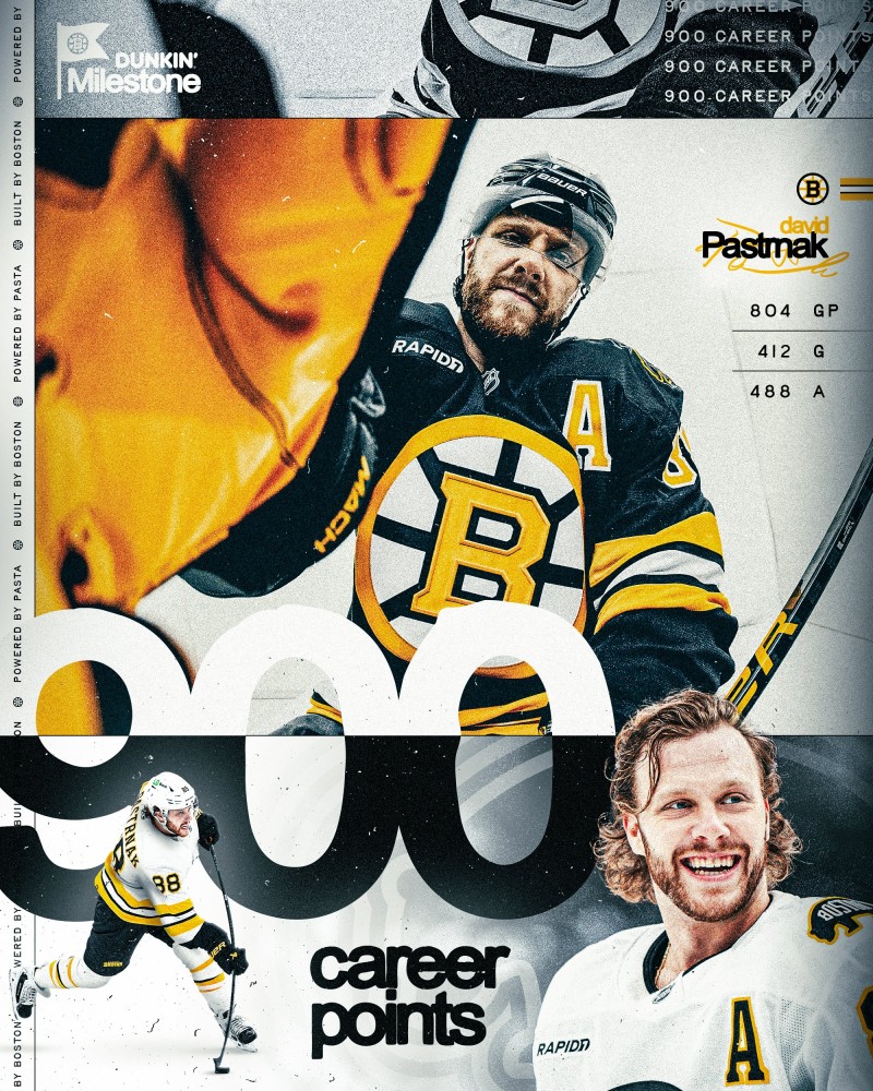 Pastrnak atteint les 900 points et entre un peu plus dans l’histoire