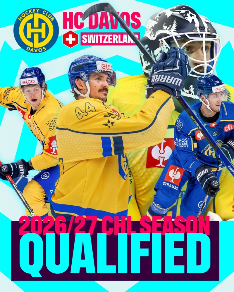 Le HC Davos, première équipe qualifiée pour la saison 2026/27 de Champions Hockey League