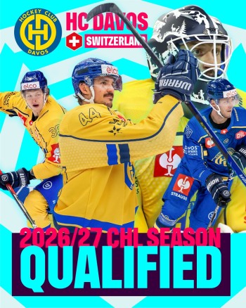Le HC Davos, première équipe qualifiée pour la saison 2026/27 de Champions Hockey League