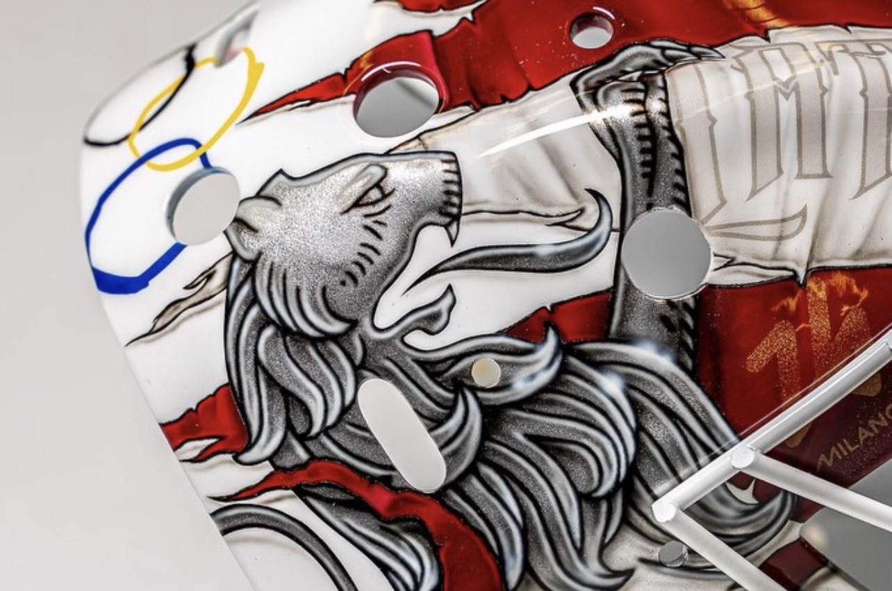 Le masque olympique d'Elvis Merzļikins