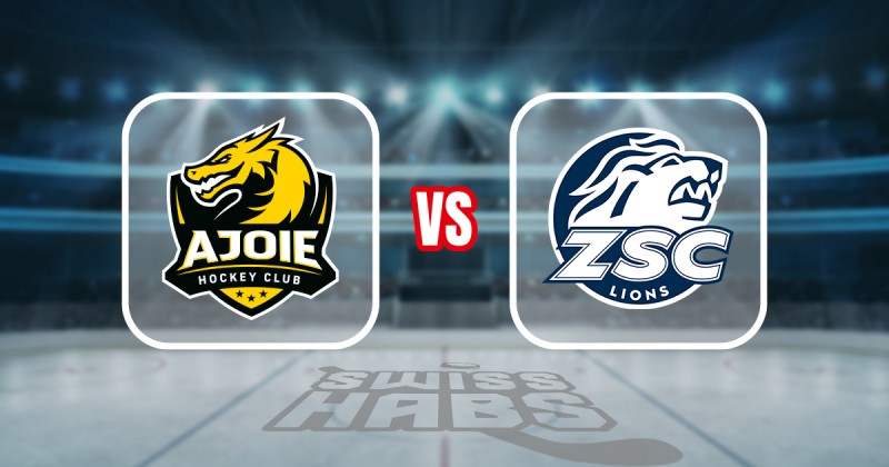 Formation des équipes et joueurs indisponibles pour le match HC Ajoie vs ZSC Lions