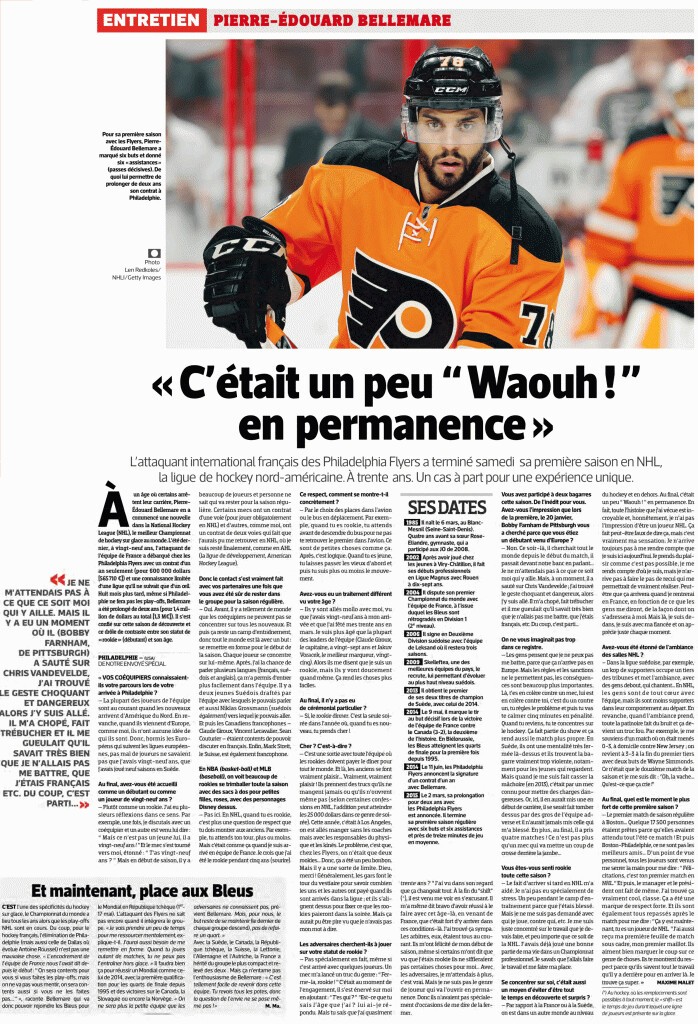 Pierre-Édouard Bellemare revient sur sa première saison en NHL