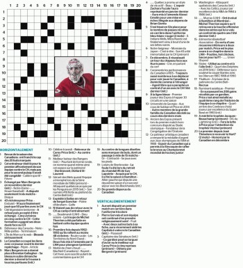 Mots croisés spécial hockey