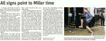 Sven Baertschi excité avant son 1er match de série en NHL face à son ancienne équipe