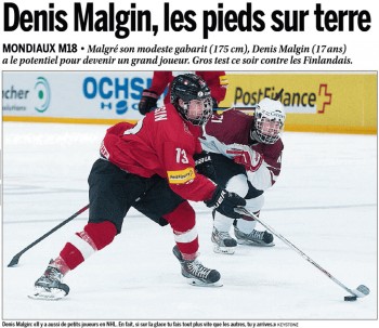Denis Malgin, les pieds sur terre et les yeux vers la NHL