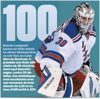 Le Canadien aura fort à faire ce soir face à Henrik Lundqvist