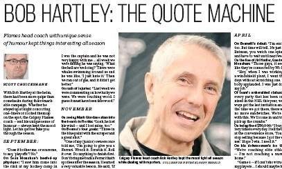 La saison des Flames au travers des déclarations de Bob Hartley