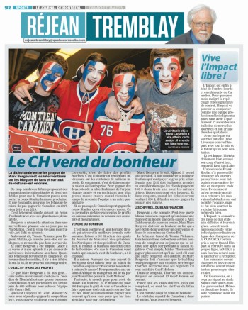 Réjean Tremblay : le Canadien vend... du bonheur