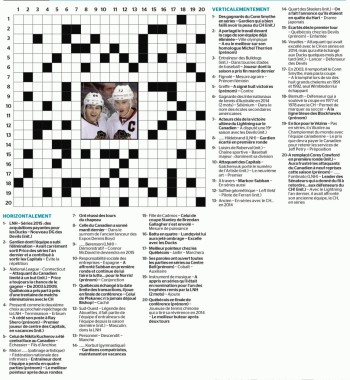 Mots croisés spécial hockey