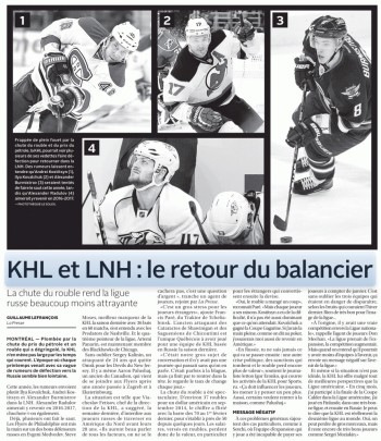 KHL et NHL : le retour du balancier