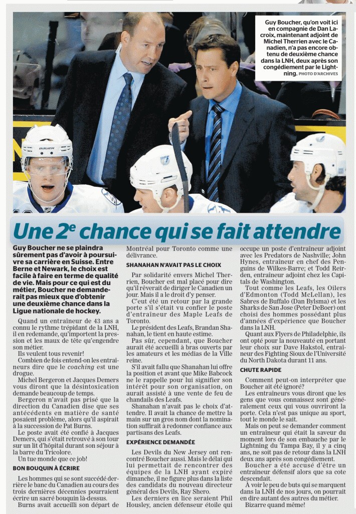 Guy Boucher : une 2ème chance qui se fait attendre