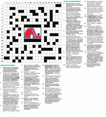 Mots croisés spécial hockey