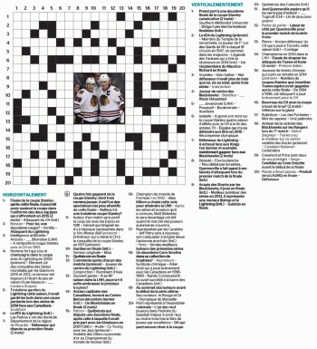 Mots croisés spécial hockey