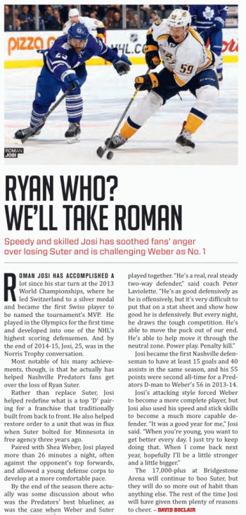 Roman Josi a su faire oublier Ryan Suter