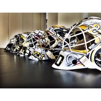 Les masques d'Elvis Merzlikins et Ivars Punnenovs pour la saison prochaine