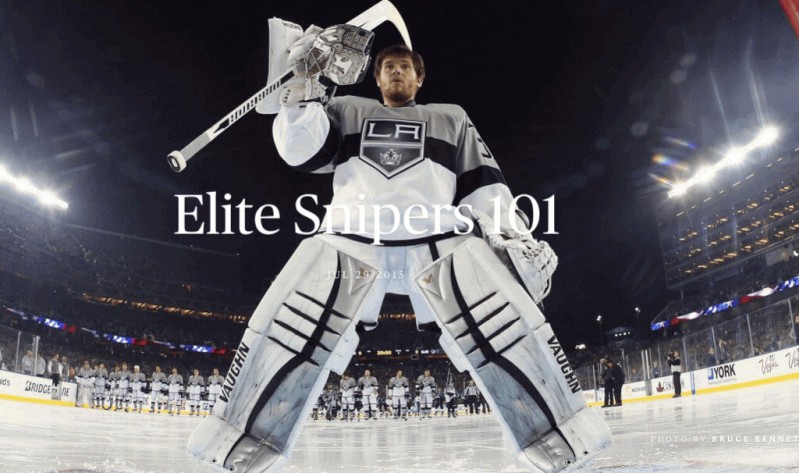 Joli texte de Jonathan Quick sur les snipers qui lui font face