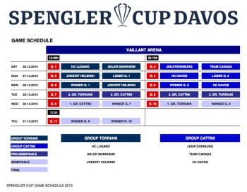 Calendrier de la Coupe Spengler 2015