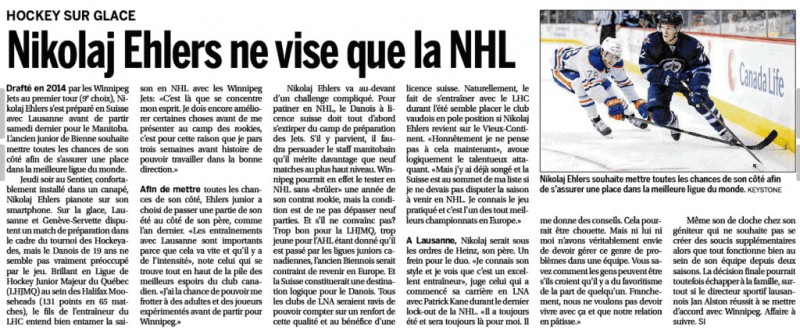 Nikolaj Ehlers ne vise que la NHL