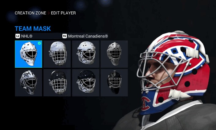 NHL 16 : toutes les possibilités de personnalisation des masques