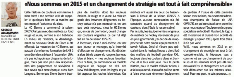 HC Bienne : du bleu, du blanc et des maillots des Rangers de New-York