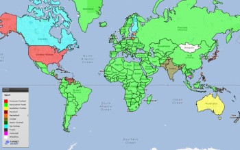 Sport le plus populaire dans chaque pays du monde