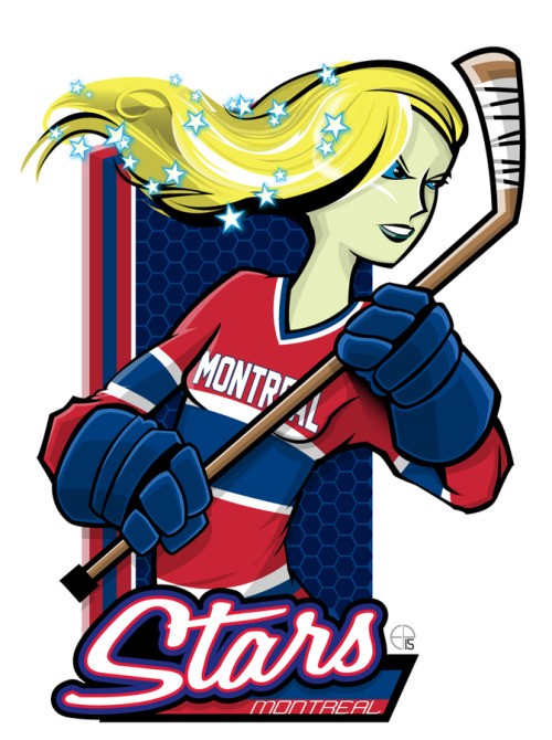 Belles illustrations de la ligue féminine canadienne de hockey