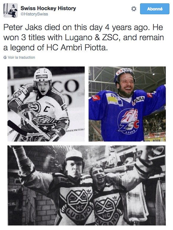 Bel hommage à Peter Jaks qui nous a quitté il y a tout juste 4 ans