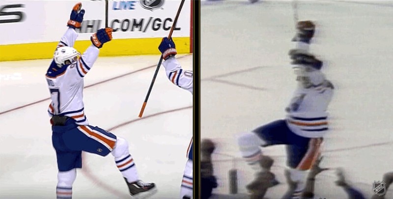 Comparaison des 1ers goals en NHL de Gretzky et McDavid
