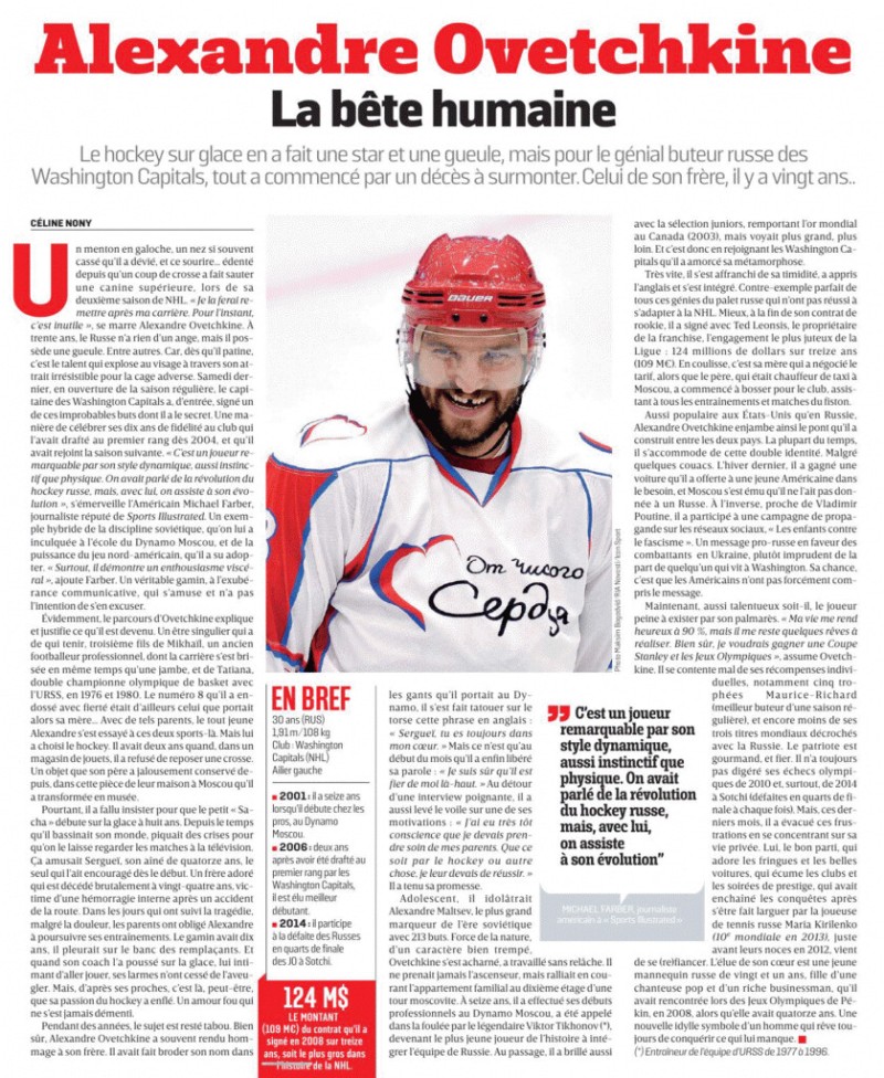Superbe portrait d'Alex Ovechkin