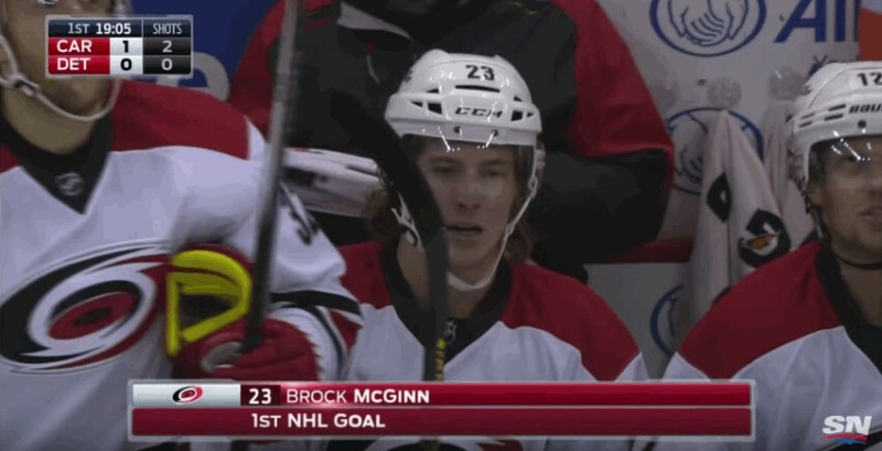 Brock McGinn marque 55 secondes après ses débuts en NHL