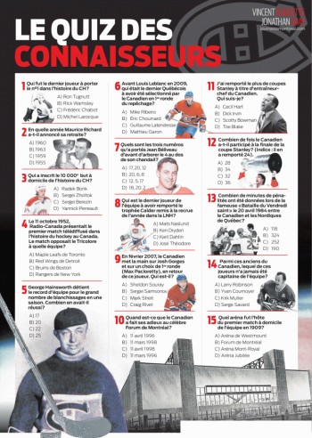 Quizz spécial Canadien de Montréal