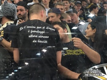 Damien Brunner très actif... au sein de la Curva Nord