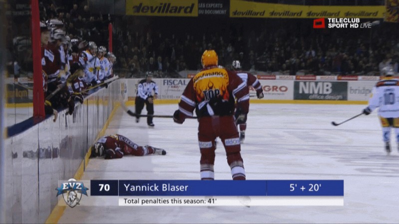 Suspension provisionnelle et ouverture d'une procédure contre Yannick Blaser pour sa charge sur Marco Pedretti