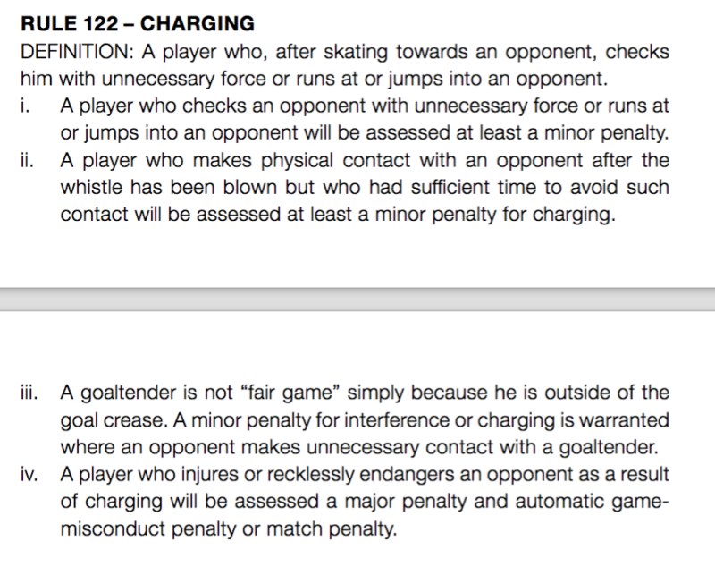 Le coin de l'arbitre : charge incorrecte