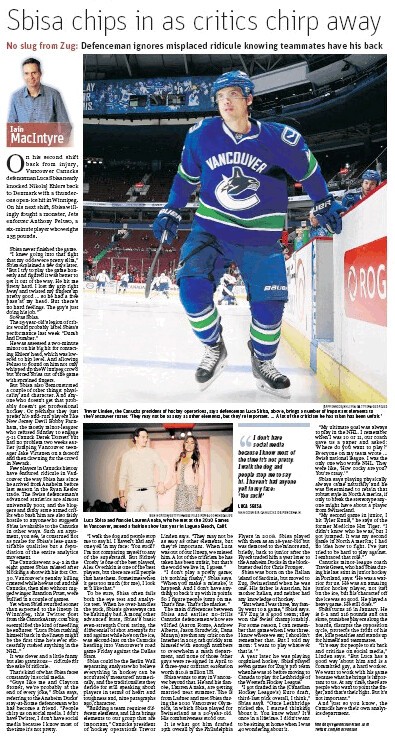 Superbe portrait de Luca Sbisa