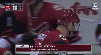 Un second hattrick cette saison face aux Sénateurs pour Mikkel Boedker
