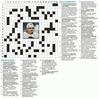 Mots croisés spécial hockey